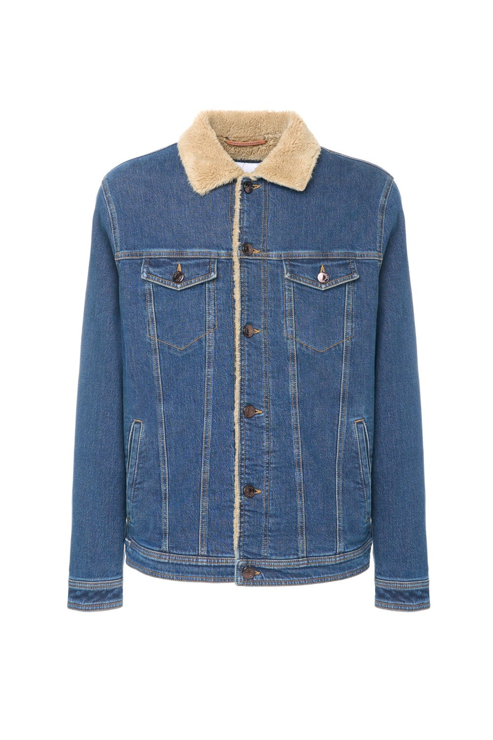 Denim jacket faux shearling